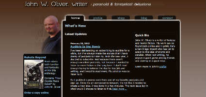 Screensot of author website